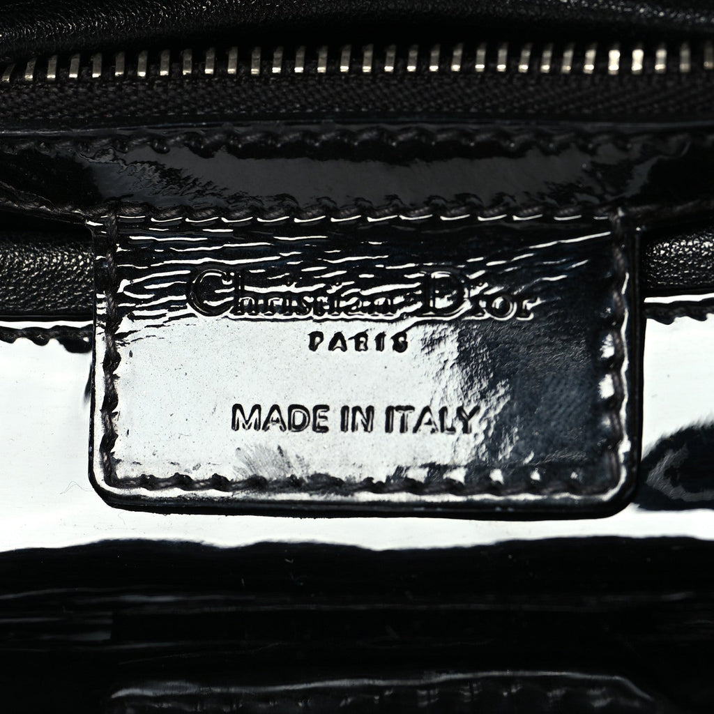 Patent Cannage Medium Lady Dior Black