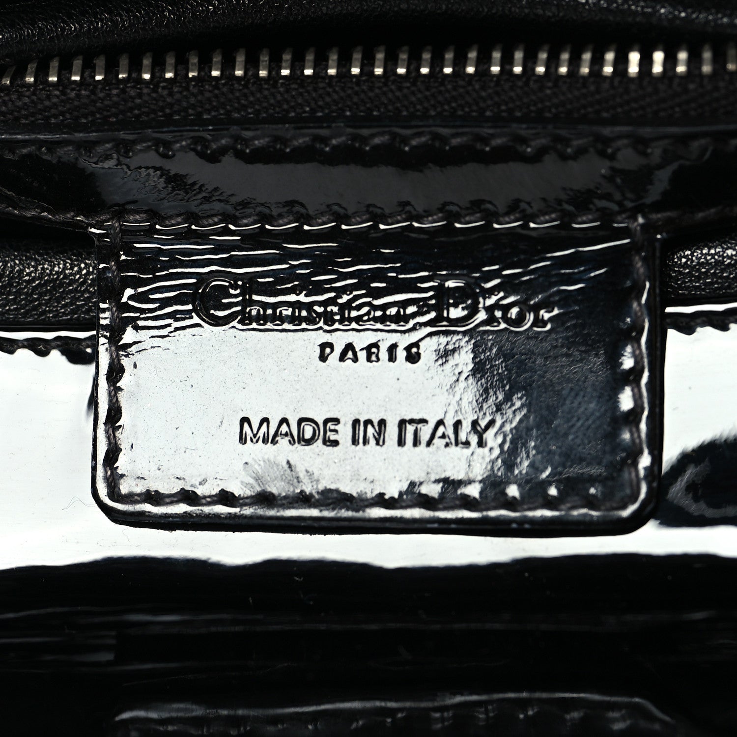 Patent Cannage Medium Lady Dior Black