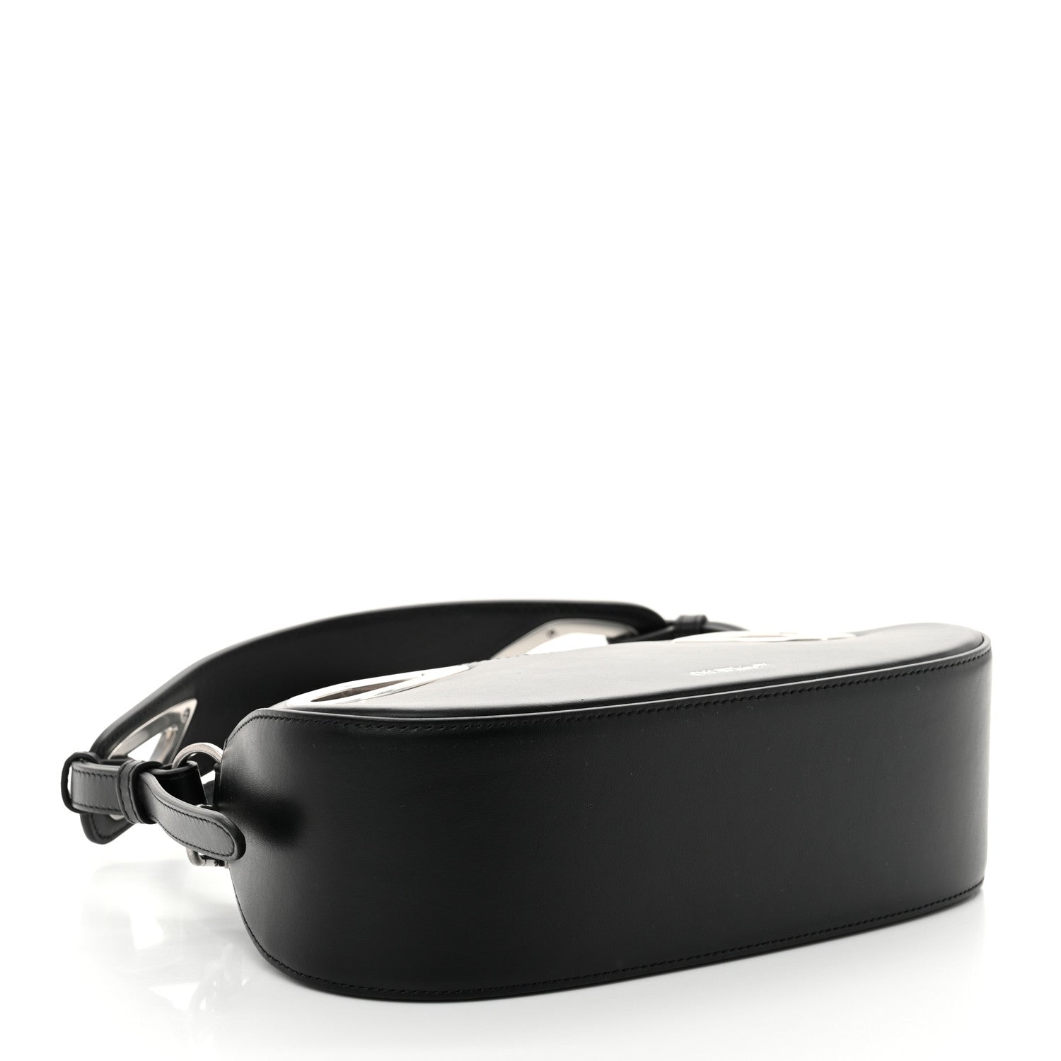 Calfskin Clam Shoulder Bag Black