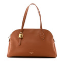 Grained Calfskin Low Key Duffle Tote Cognac