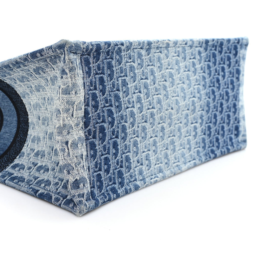 Oblique Denim Large Book Tote Blue