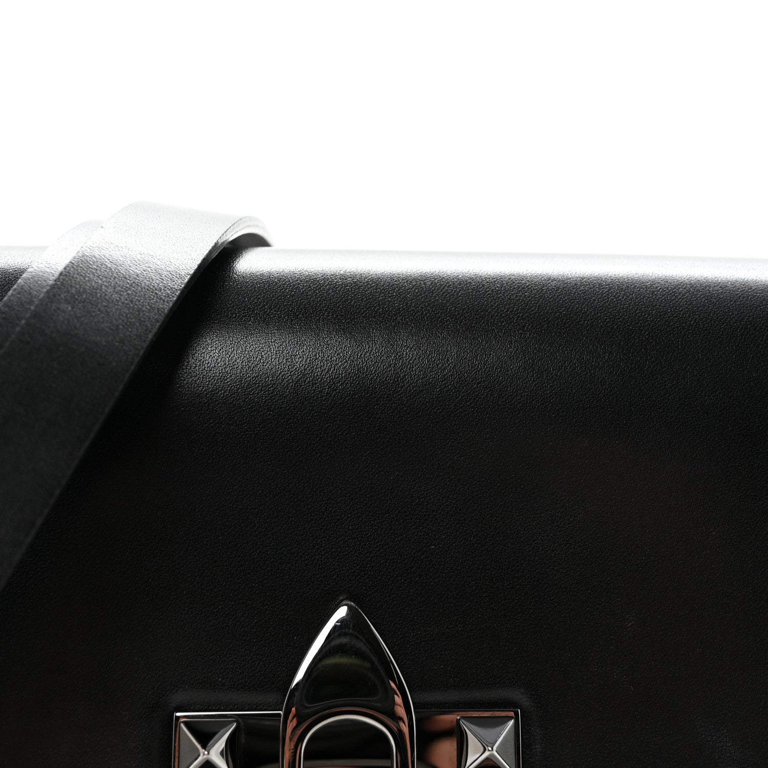 Smooth Calfskin Enamel Tonal Rockstud23 Shoulder Bag Black