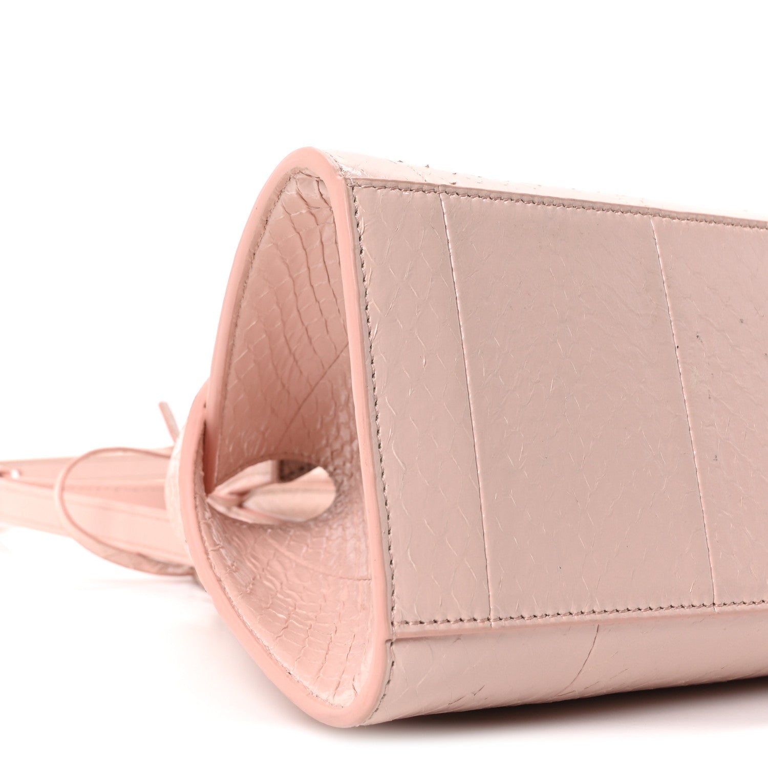 Snakeskin XS Hug Bag Rose Bon Bon