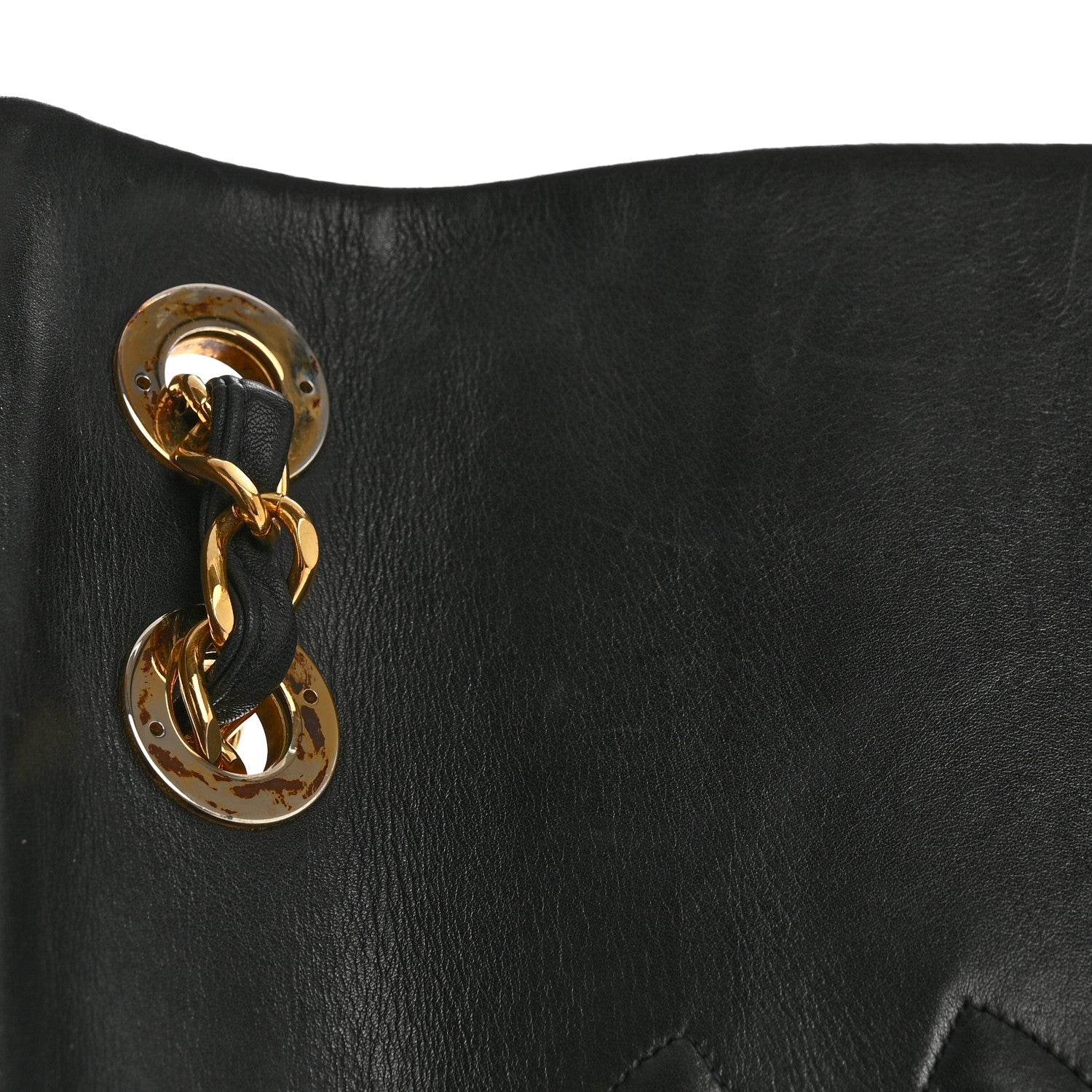 Lambskin Quilted XL Jumbo Single Flap Black