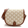 Triomphe Canvas Medium Folco Bag White