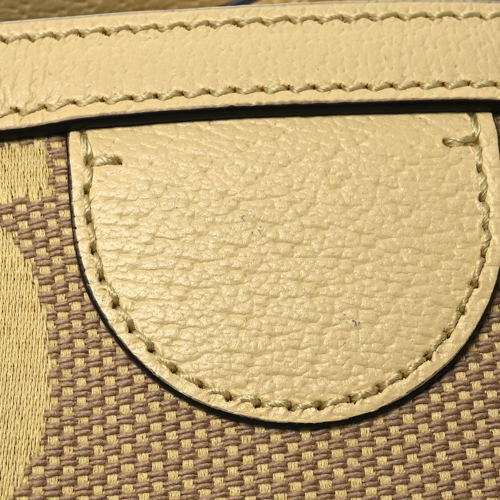 Monogram Jumbo GG Textured Dollar Calfskin Medium Ophidia Shopping Tote Beige Banana