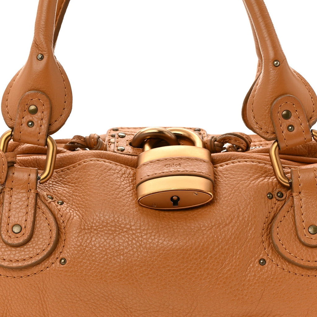 Calfskin Large Paddington Satchel Beige