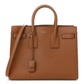 Grained Calfskin Small Sac De Jour Saddle Brown