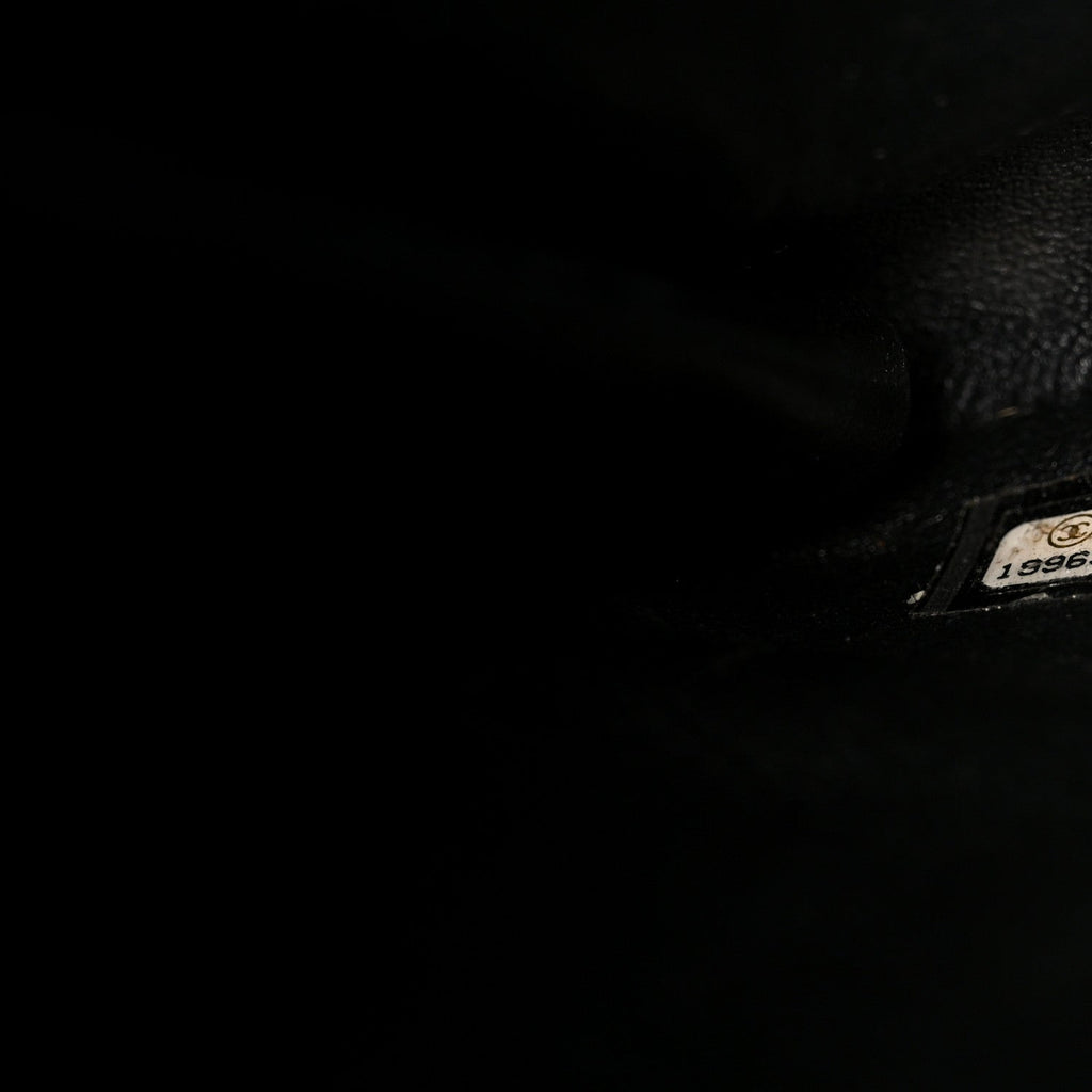 Lambskin Quilted Clutch With Chain Flap Black