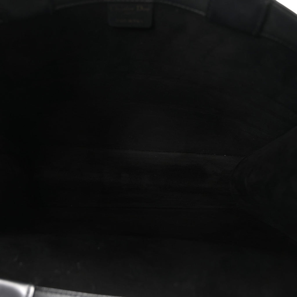 Calfskin Embossed Medium Book Tote Black
