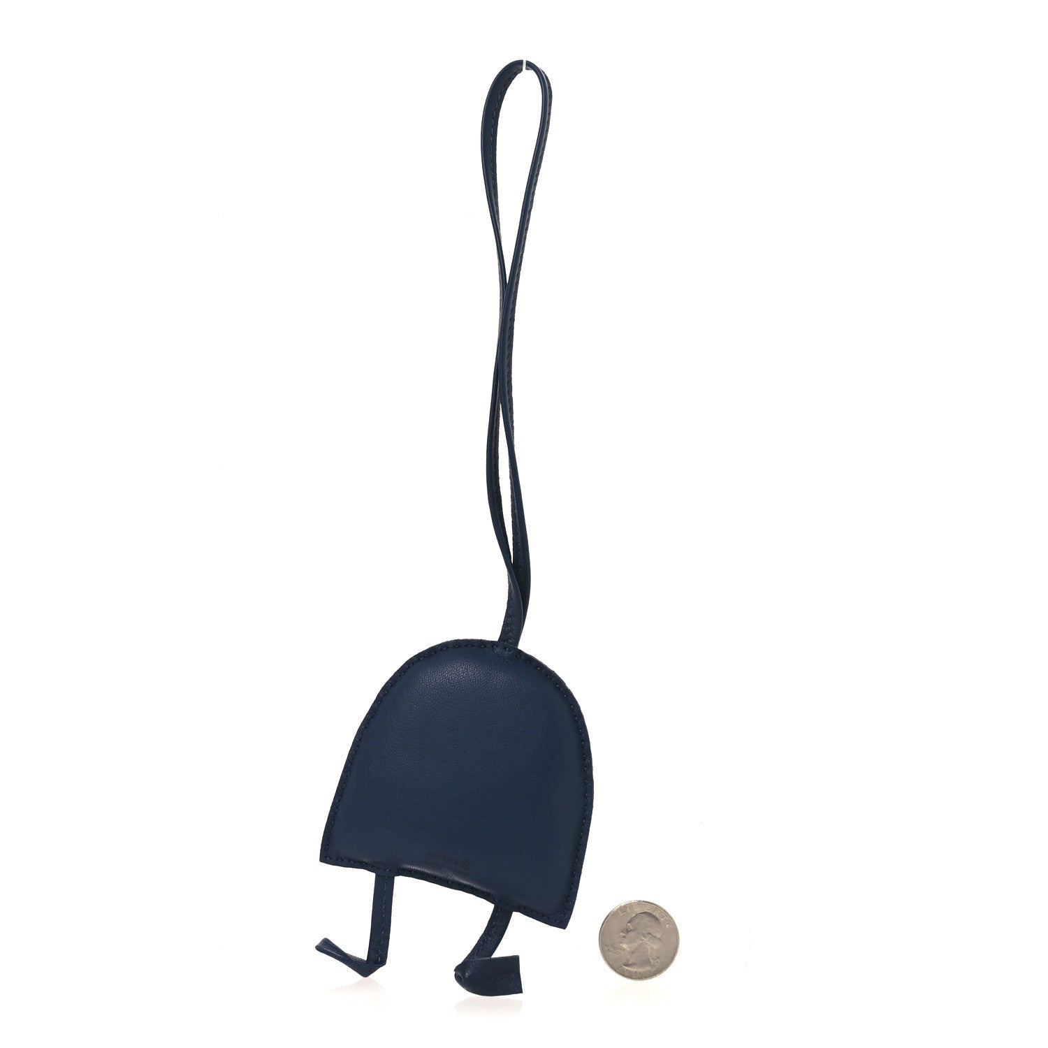 Lambskin Silk Petit H Hibouton Charm Marine
