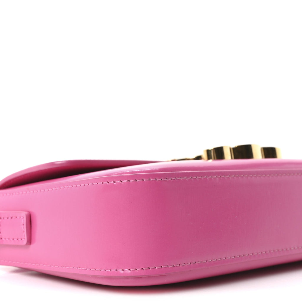 Shiny Calfskin Triomphe Shoulder Bag Fuchsia