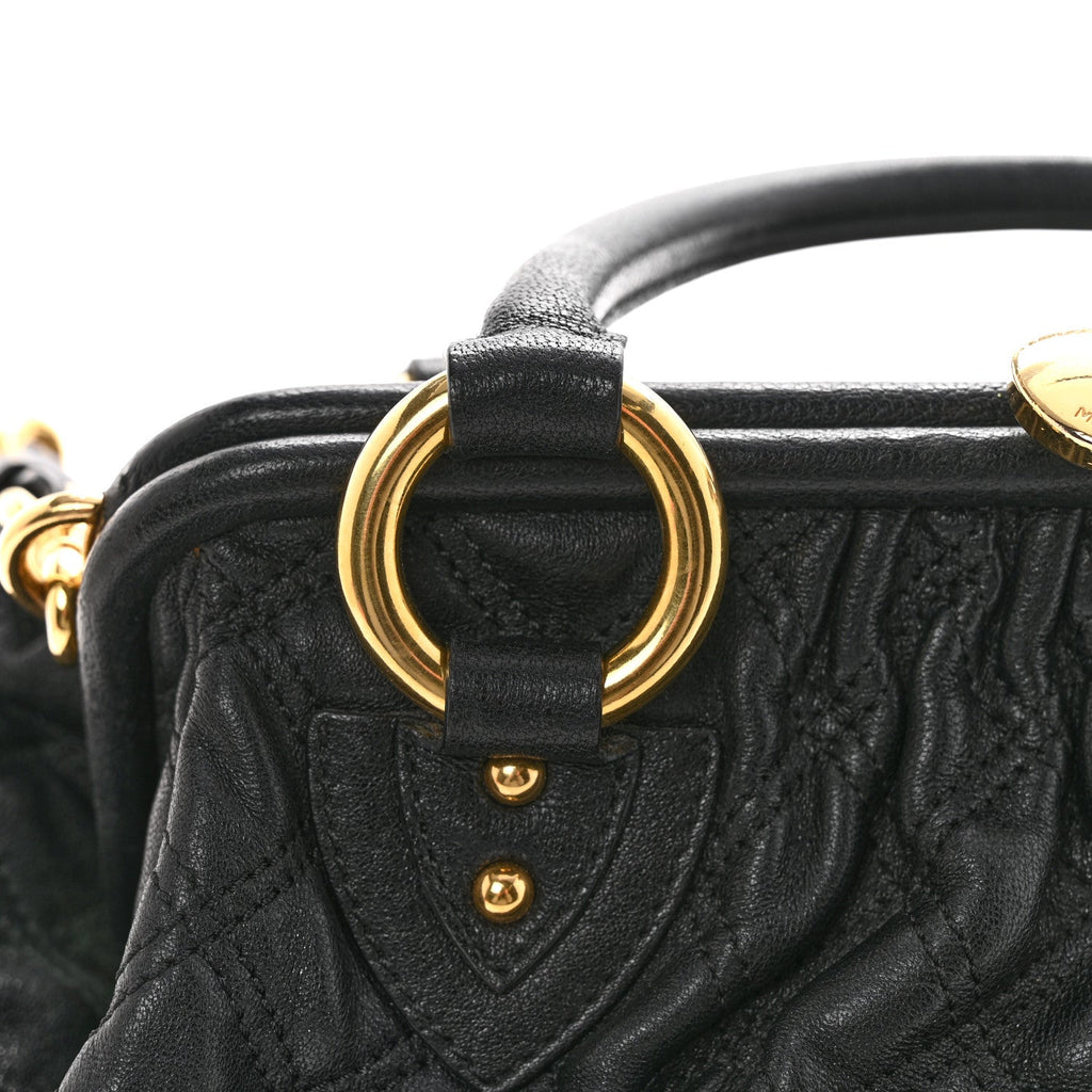 Calfskin Quilted Stam Black