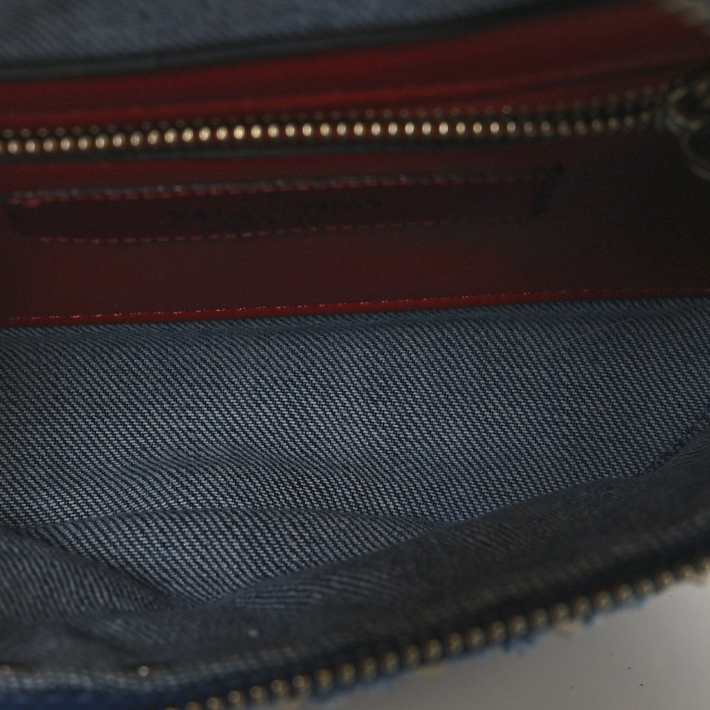 Denim Rockstud Spike Belt Bag 95 Denim