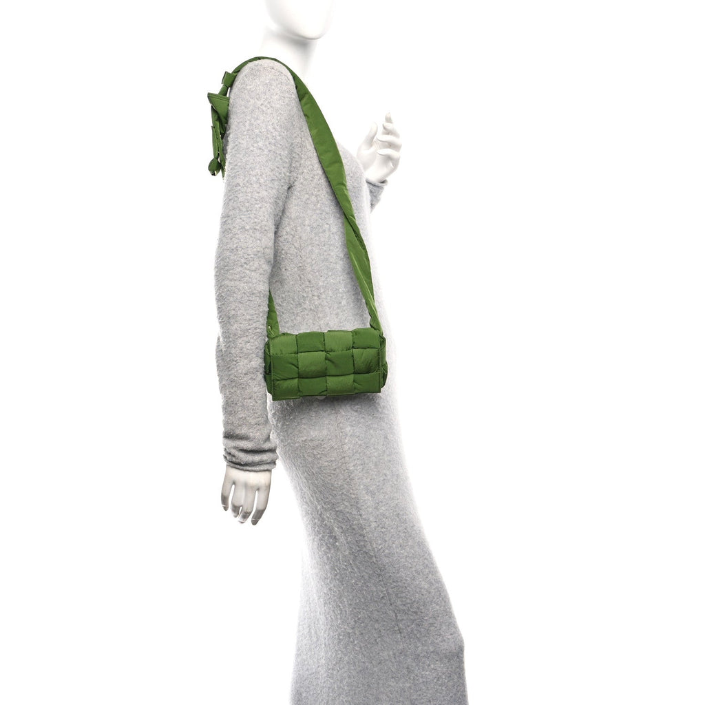 Nylon Intrecciato Padded Tech Mini Cassette Belt Bag Avocado