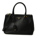 Saffiano Small Galleria Double Zip Tote Black