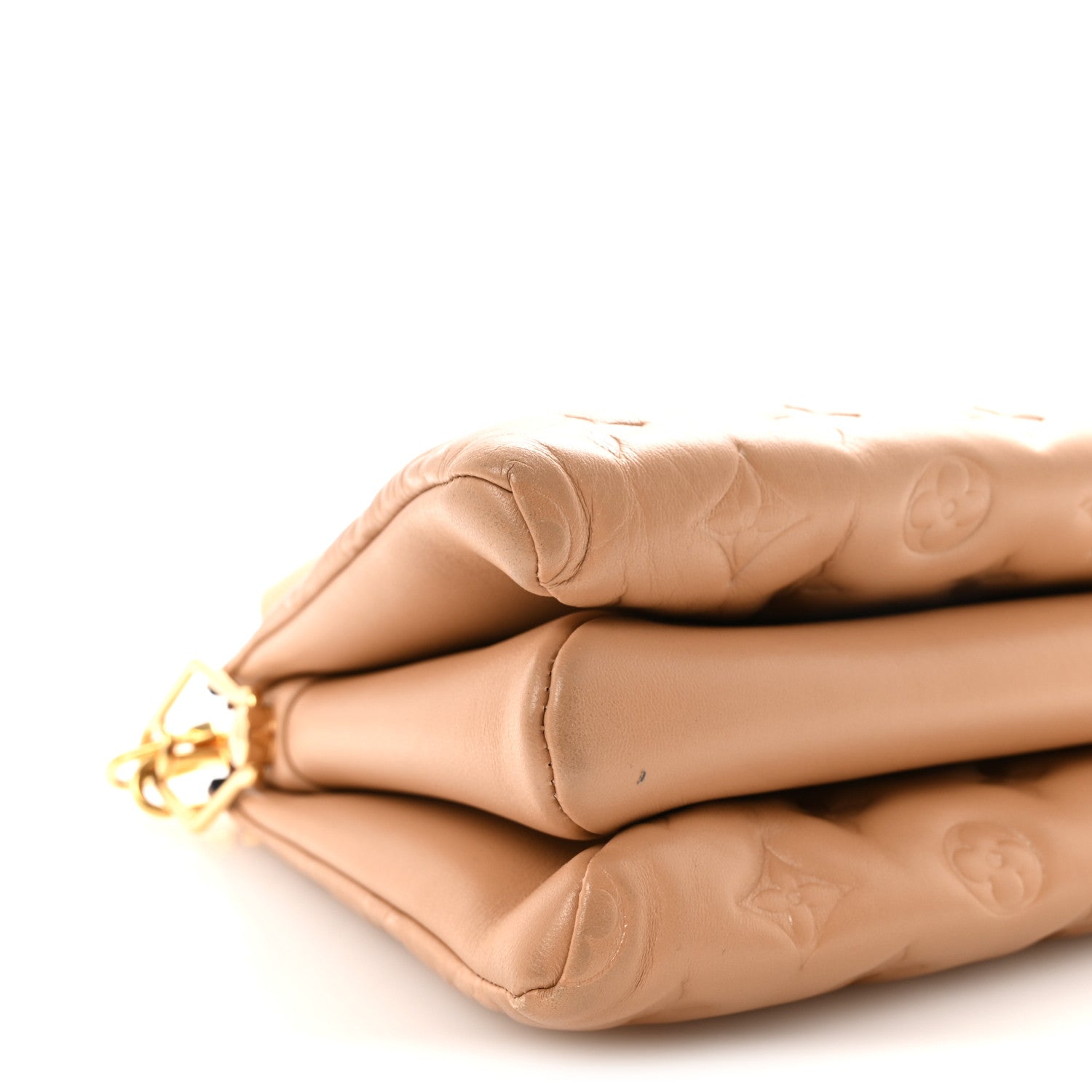 Lambskin Embossed Monogram Coussin PM Camel