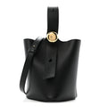 Smooth Calfskin Mini Pebble Bucket Bag Black