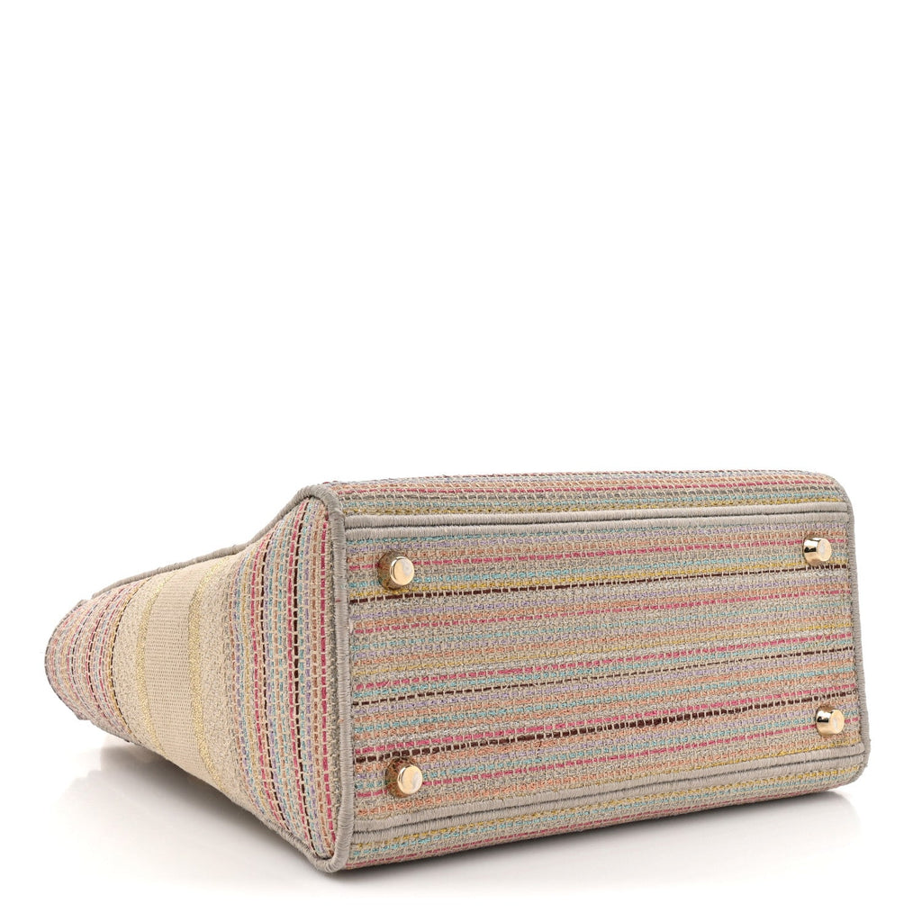 Canvas Embroidered Medium Lady D-Lite Beige Multicolor