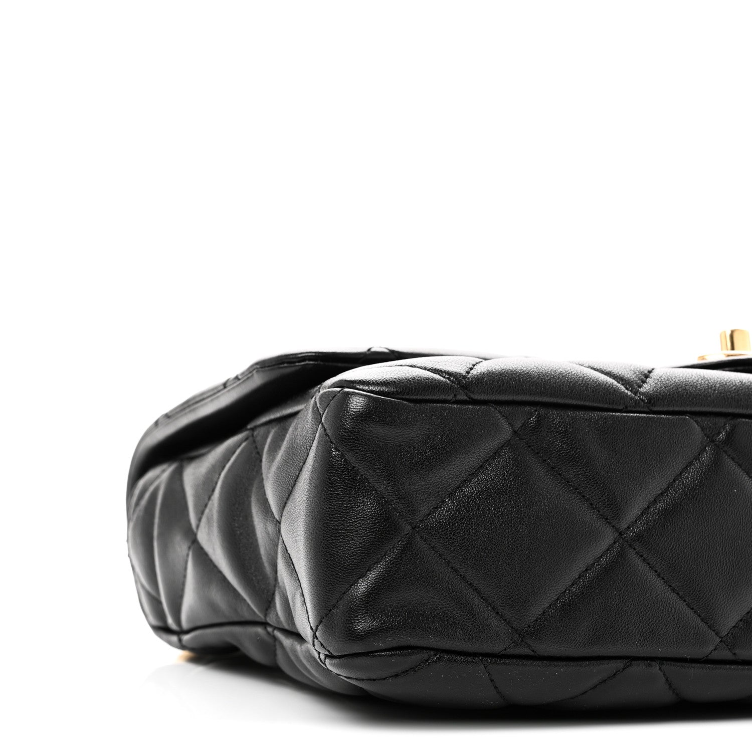 Lambskin Quilted Large CC Funky Town Flap Black