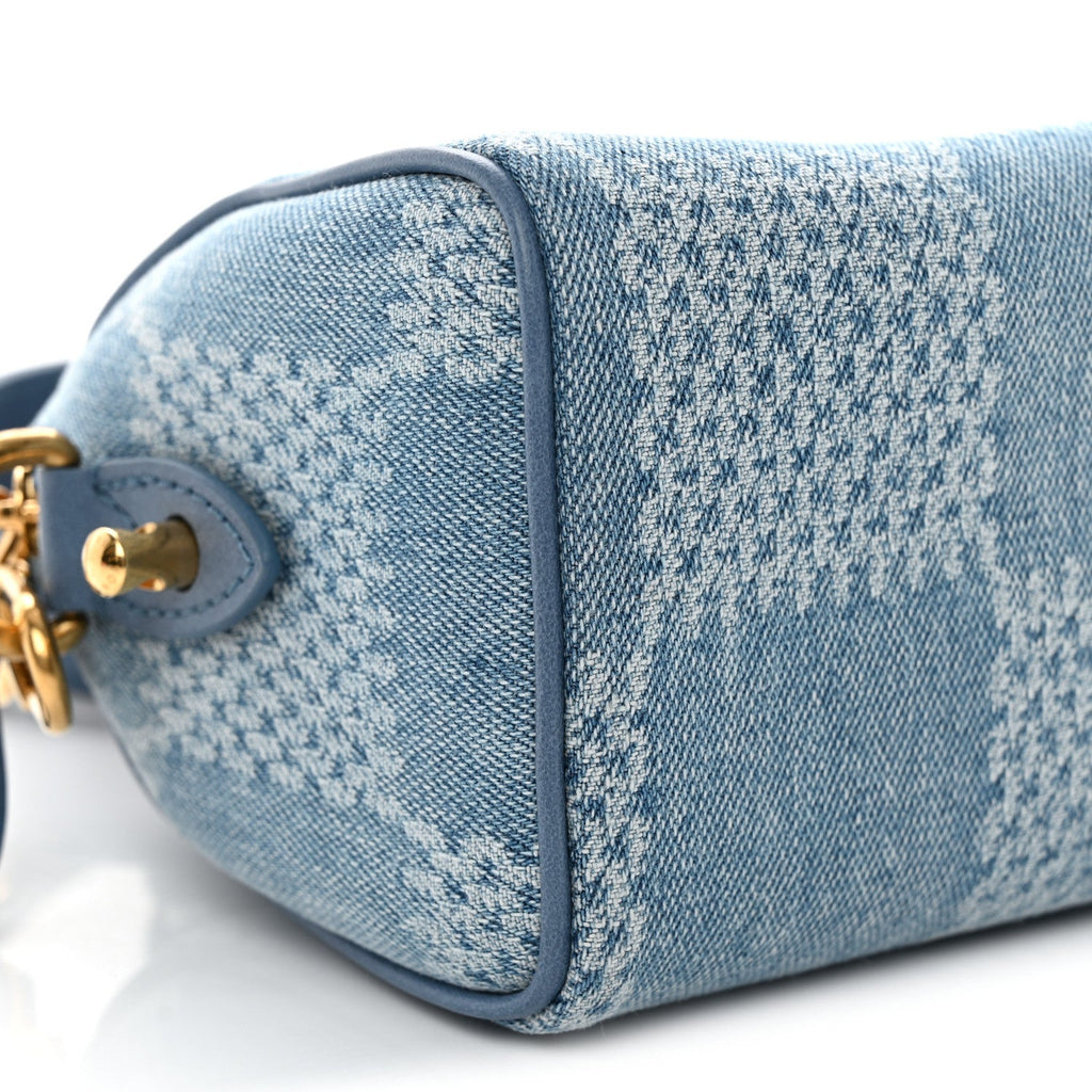 Damier Denim 3D Speedy Bandouliere 18 Denim Blue