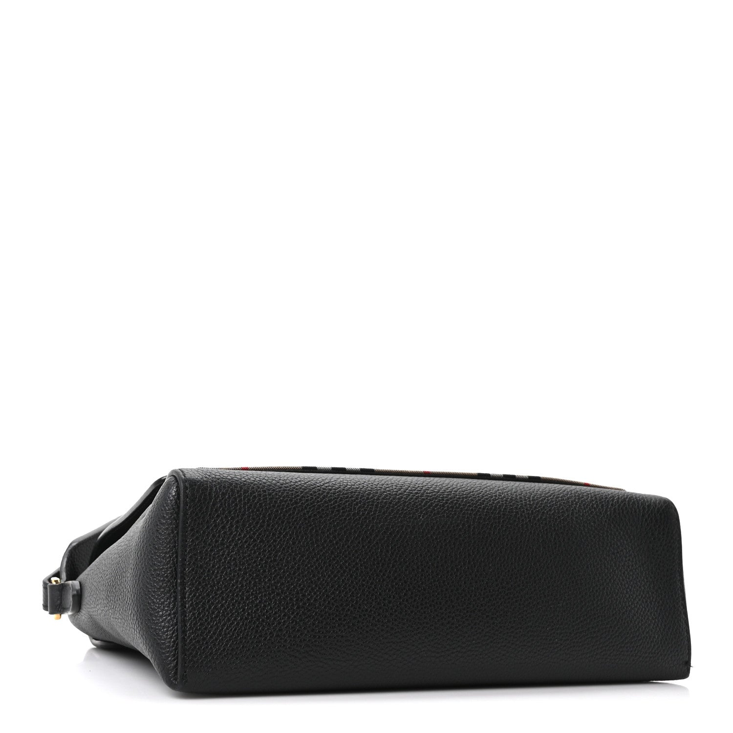 Coated Canvas Calfskin Vintage Check Medium Note Crossbody Bag Black