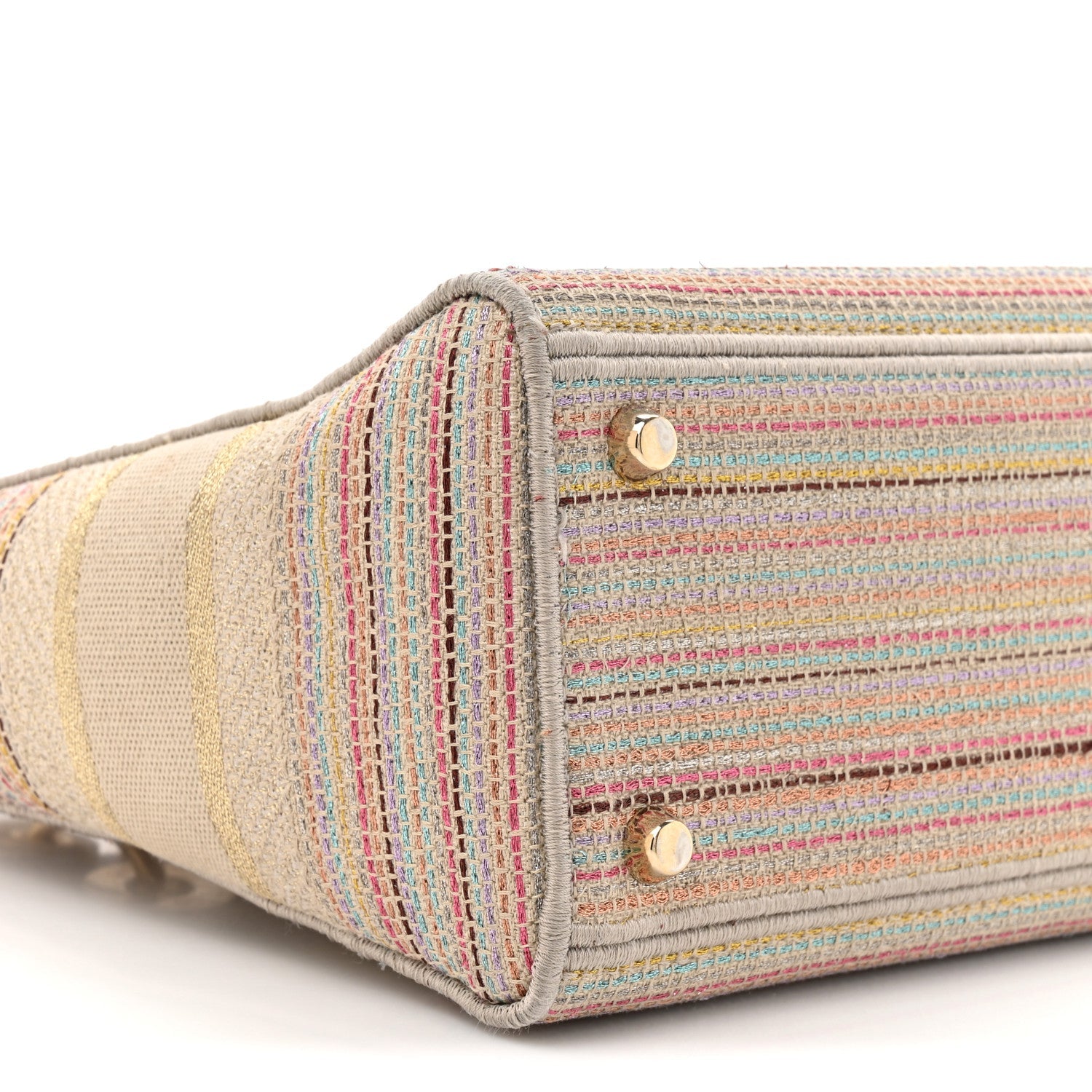 Canvas Embroidered Medium Lady D-Lite Beige Multicolor