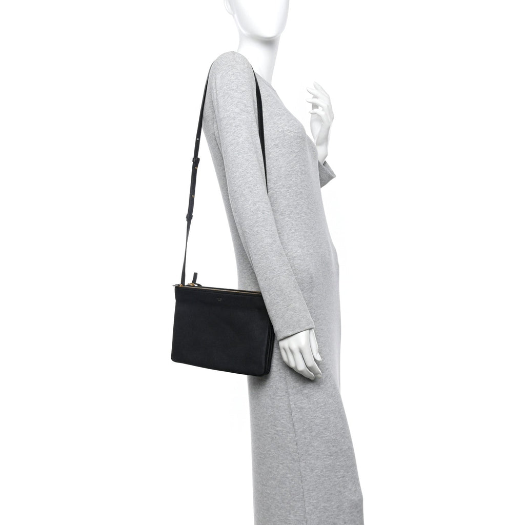 Lambskin Large Trio Crossbody Bag Black