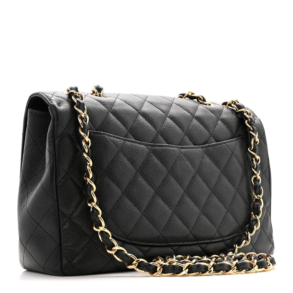 Caviar Quilted Jumbo Single Flap Black