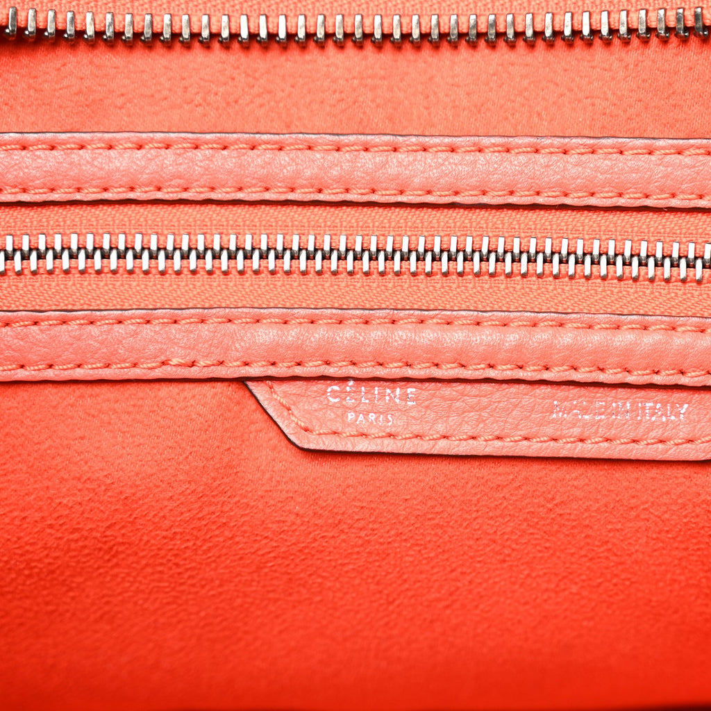 Drummed Calfskin Mini Luggage Coquelicot