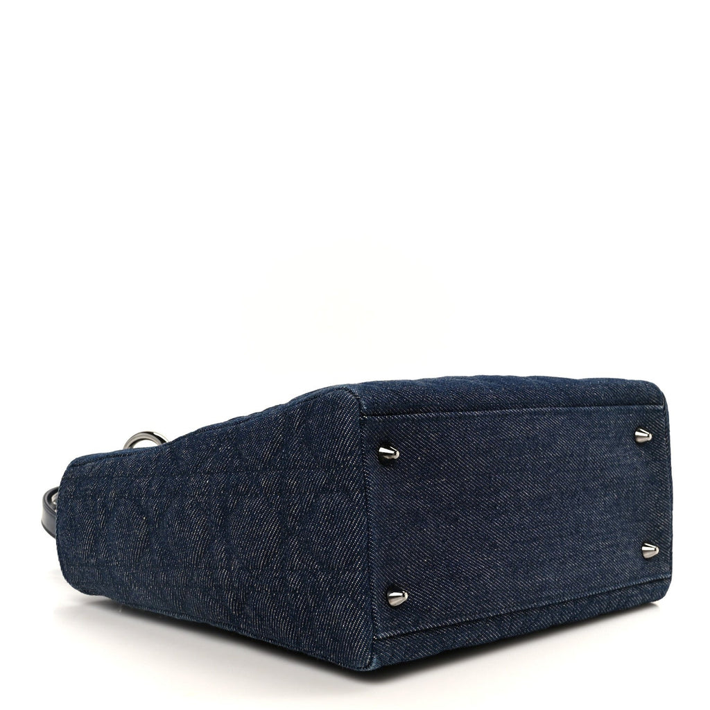 Denim Cannage Medium Lady Dior Blue Black