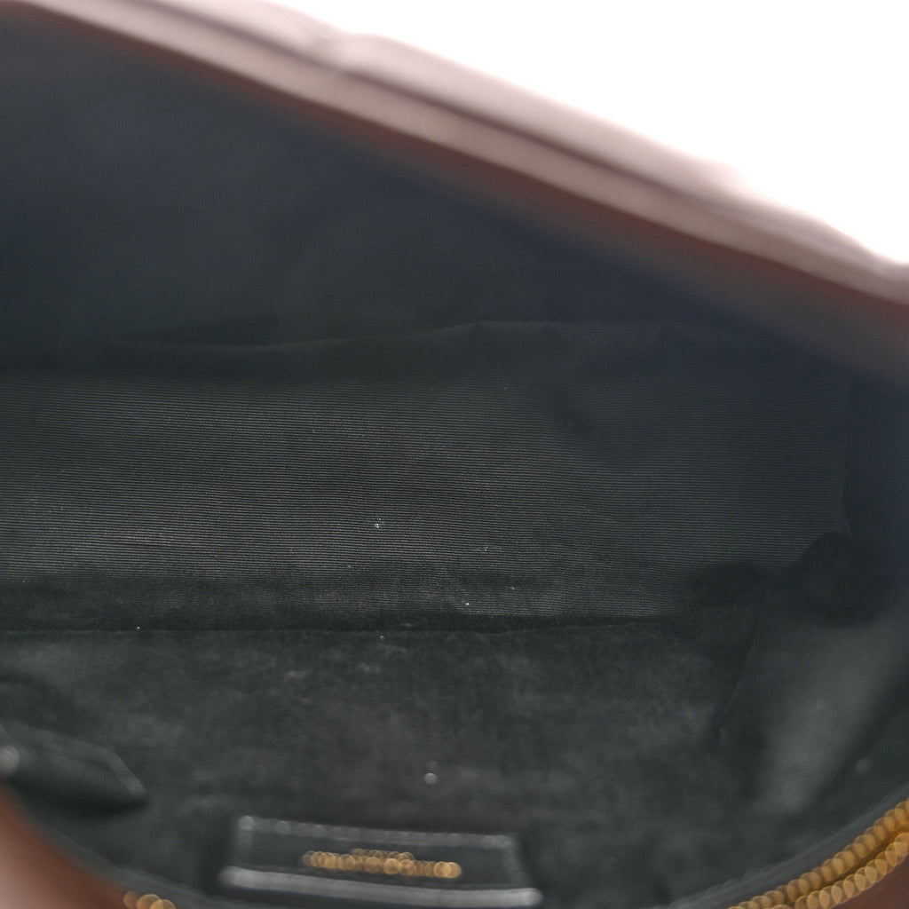 Lambskin Quilted Small Loulou Puffer Monogram Chain Satchel Dark Ganache
