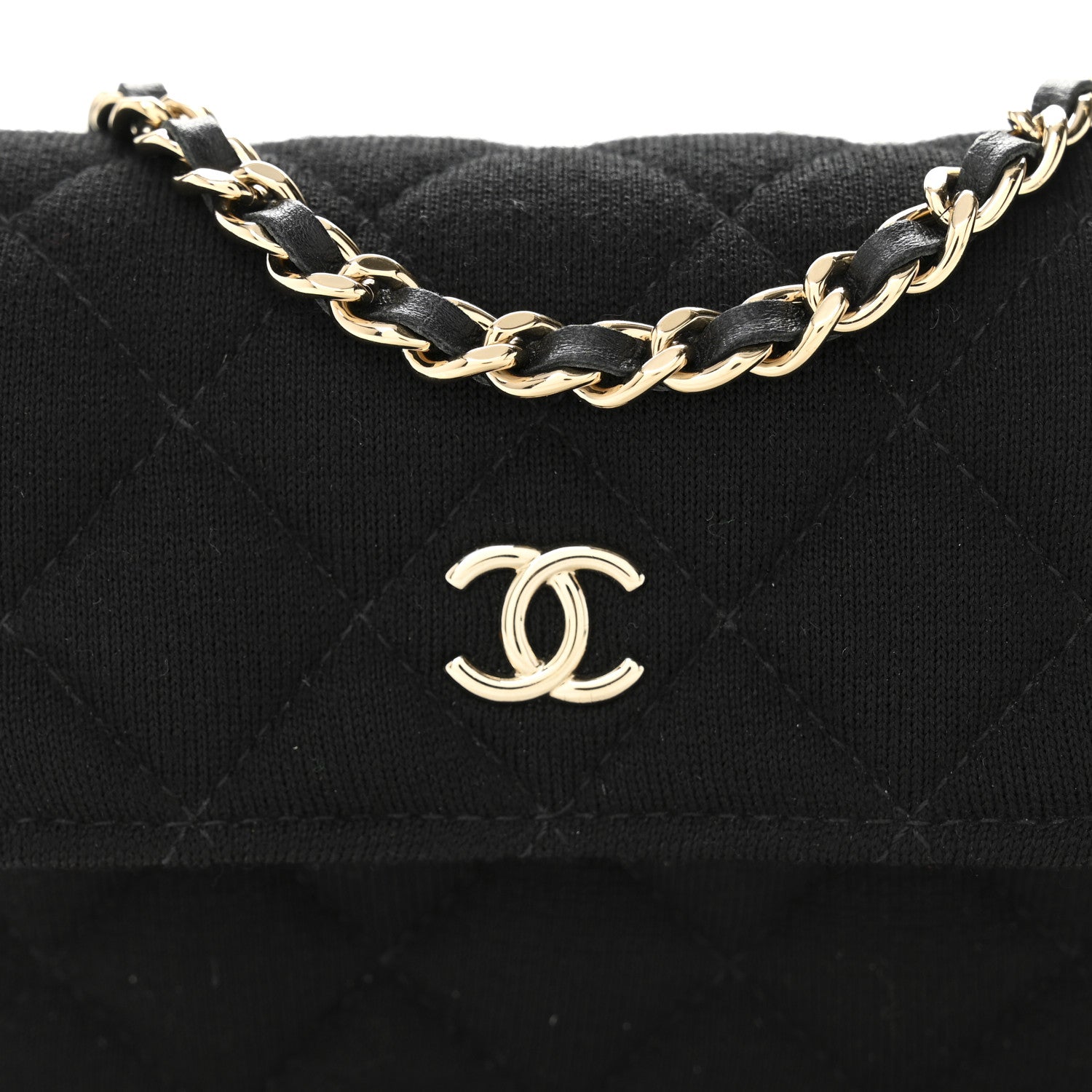 Jersey Quilted Micro Mini Flap Black