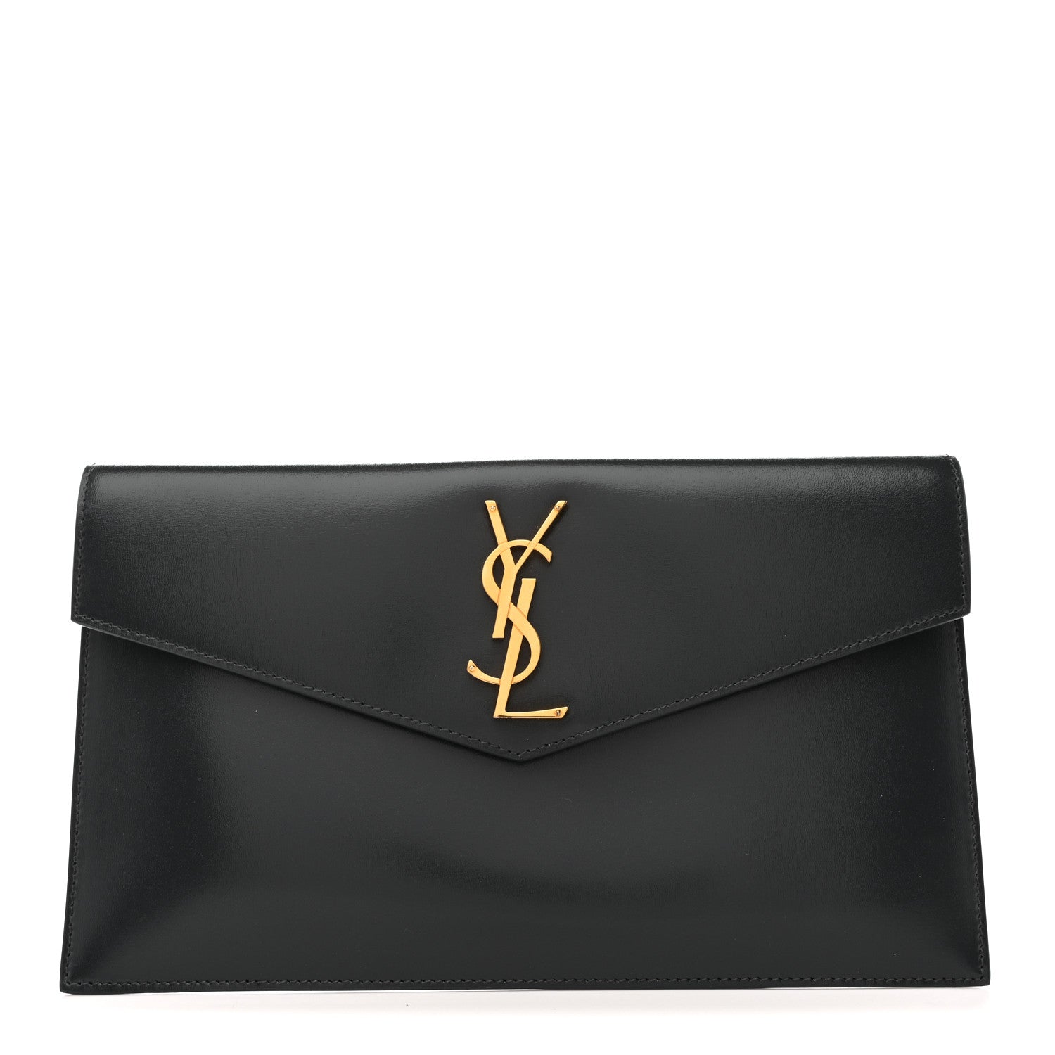 Smooth Shiny Calfskin Uptown Pouch Storm