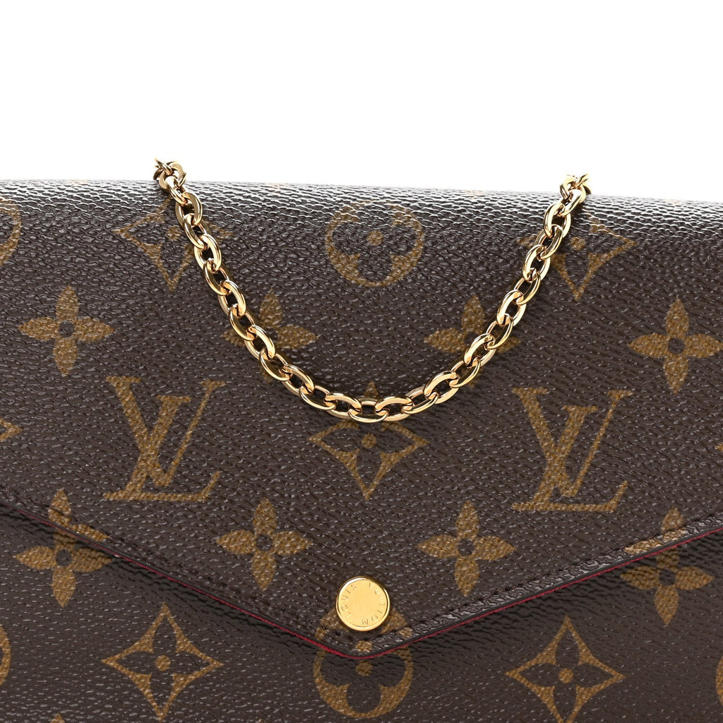 Monogram Pochette Felicie Chain Wallet Fuchsia