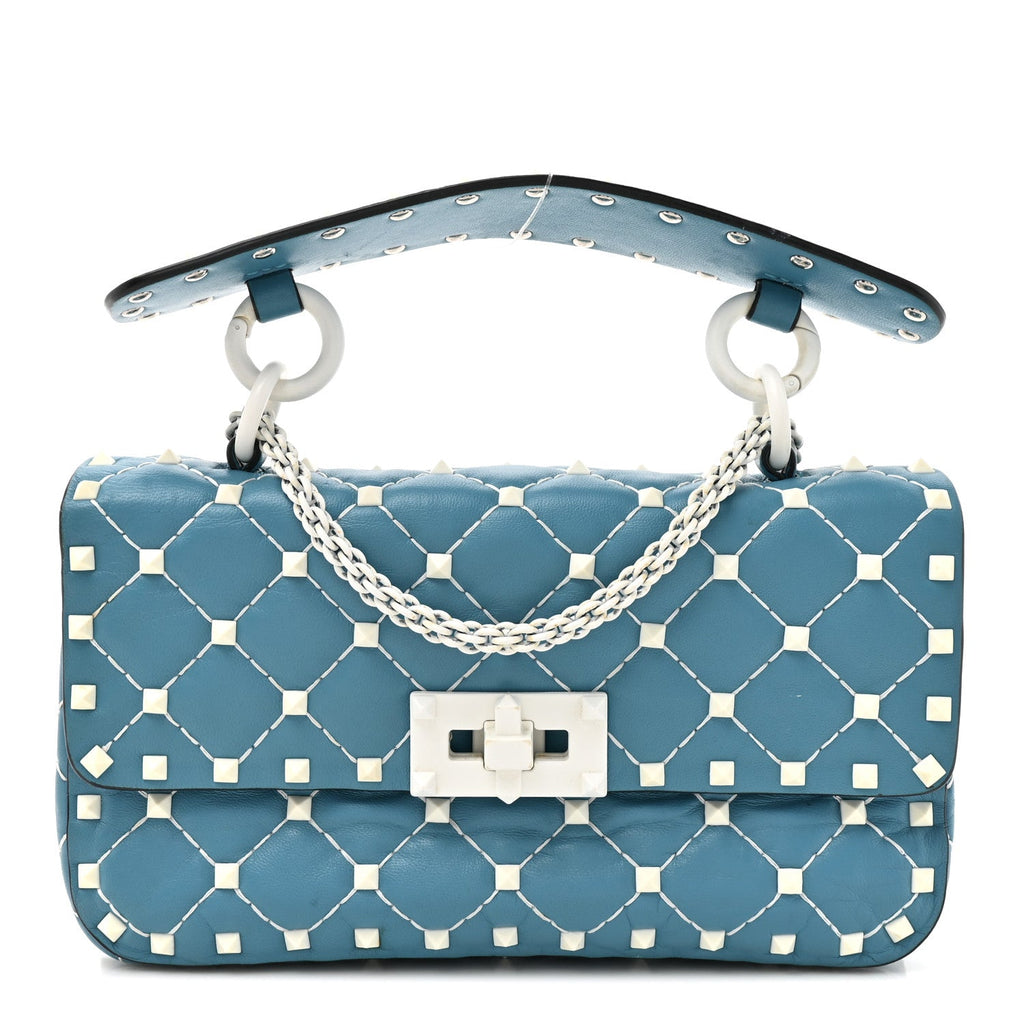 Nappa Small Free Rockstud Spike Shoulder Bag Cerulean