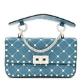 Nappa Small Free Rockstud Spike Shoulder Bag Cerulean