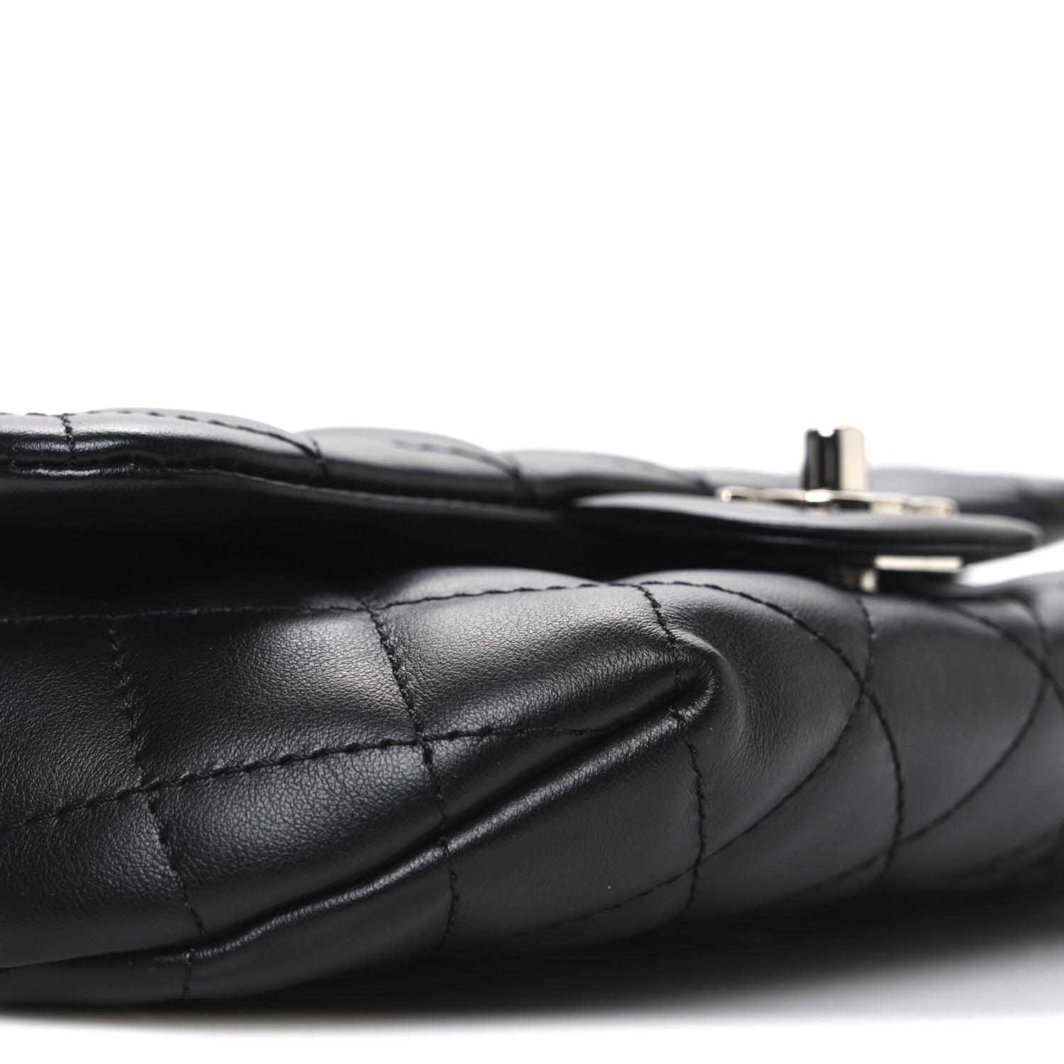 Calfskin Quilted CC Uniform Flap Belt Bag Black