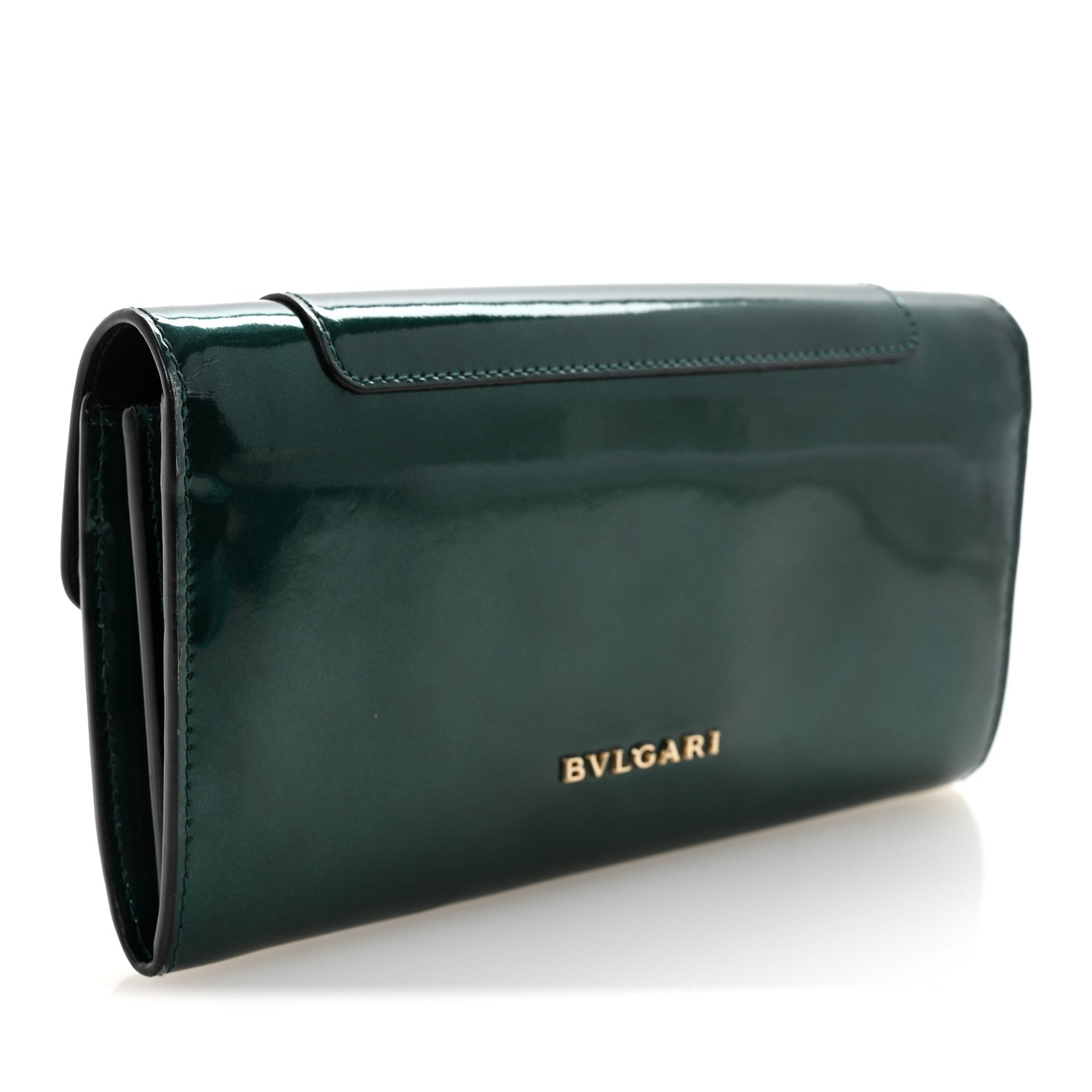 Metallic Calfskin Serpenti Forever Wallet Emerald