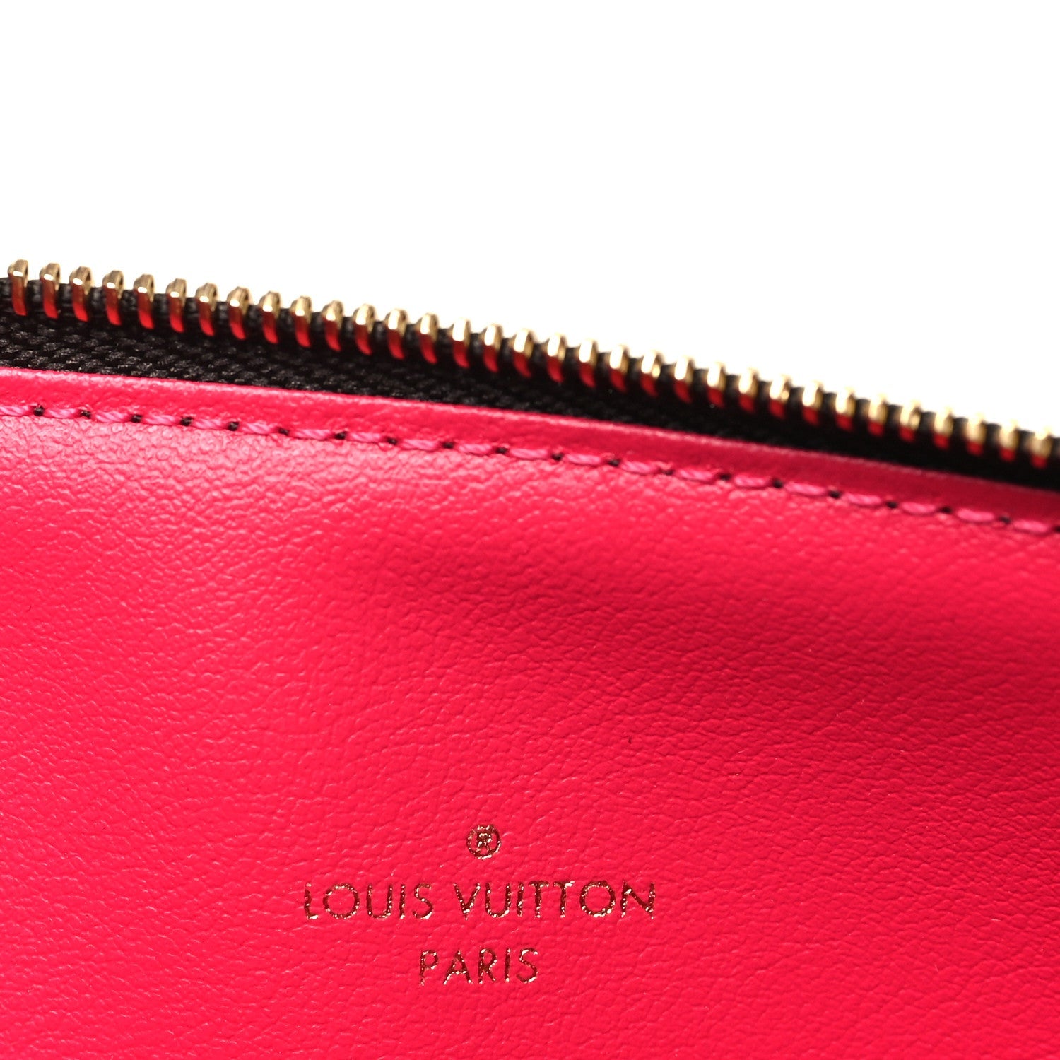 Monogram Felicie Chain Wallet Zippered Insert Fuchsia