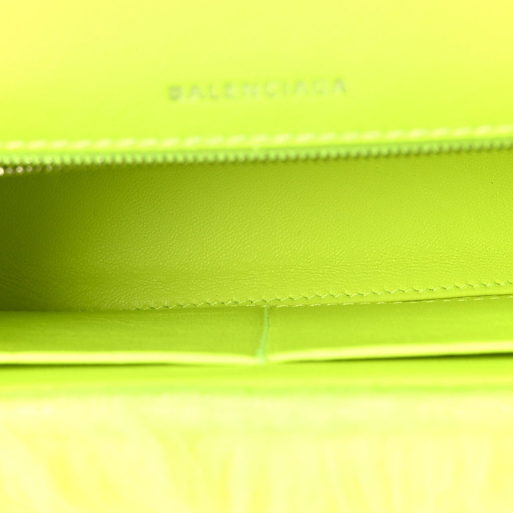 Faux Fur Medium Fluffy Hourglass Top Handle Bag Fluo Yellow