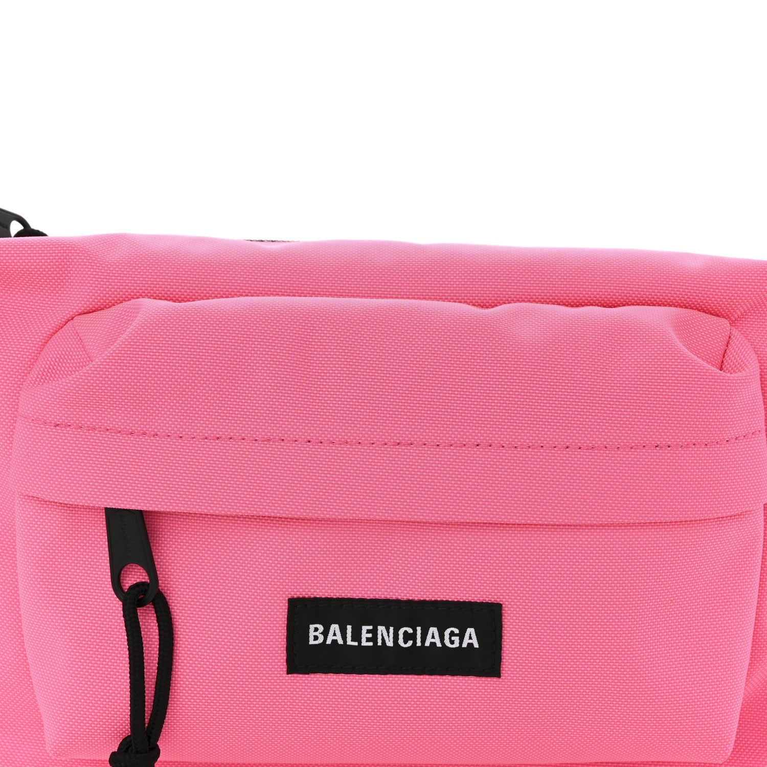 Recycled Sport Nylon Chain Logo Medium Raver Bag Fluo Pink Black