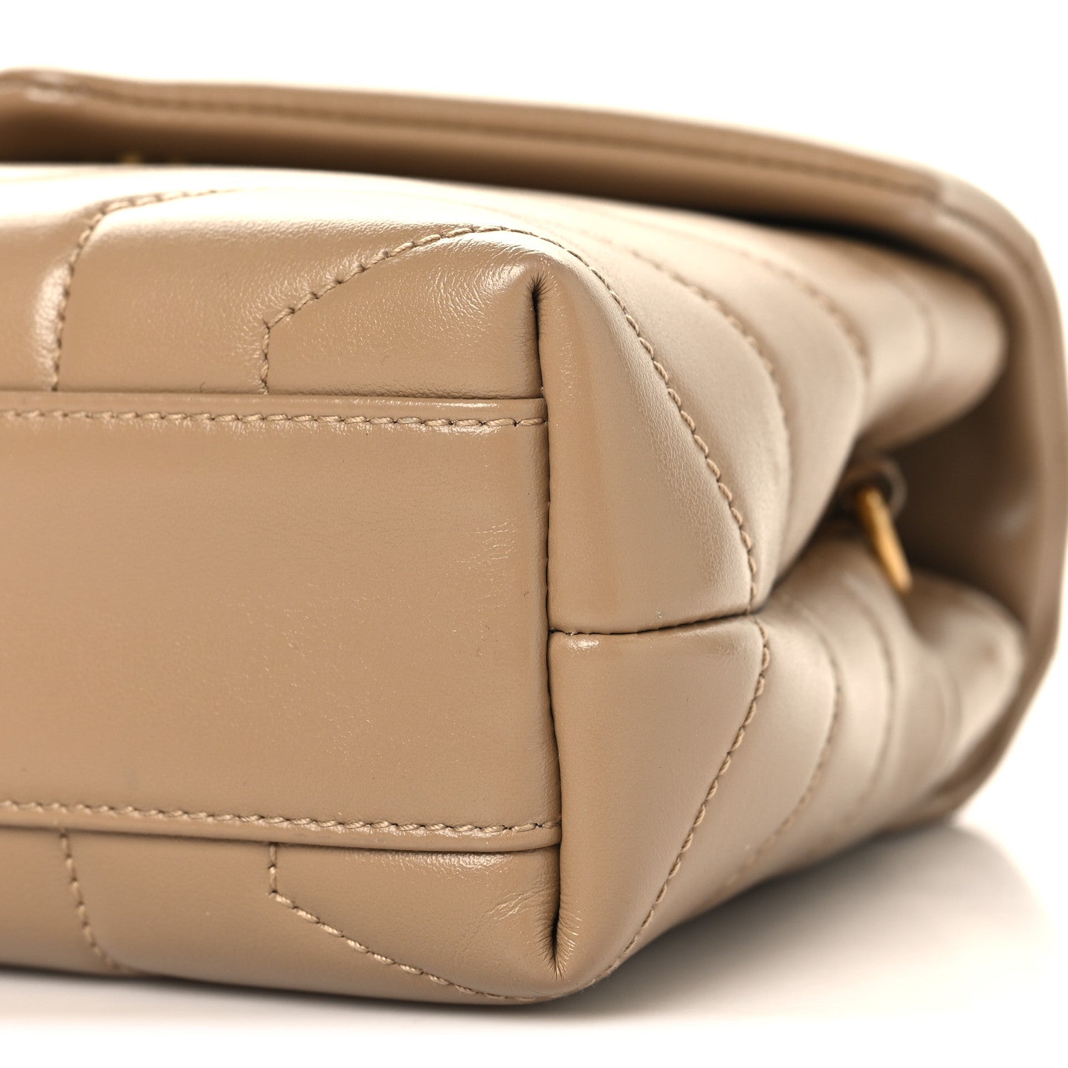 Calfskin Y Quilted Monogram Toy Loulou Crossbody Bag Dark Beige