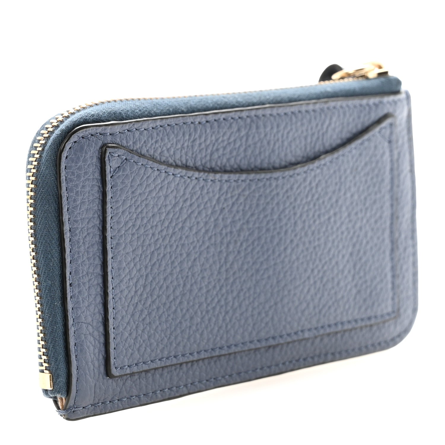 Calfskin Alphabet Purse Wallet Blue