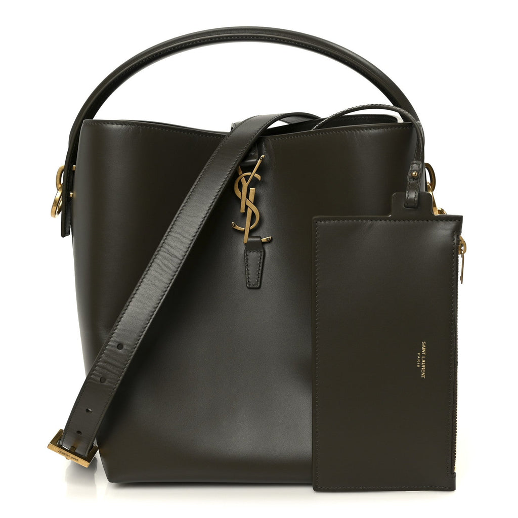 Shiny Calfskin Le 37 Bucket Bag Deep Musk