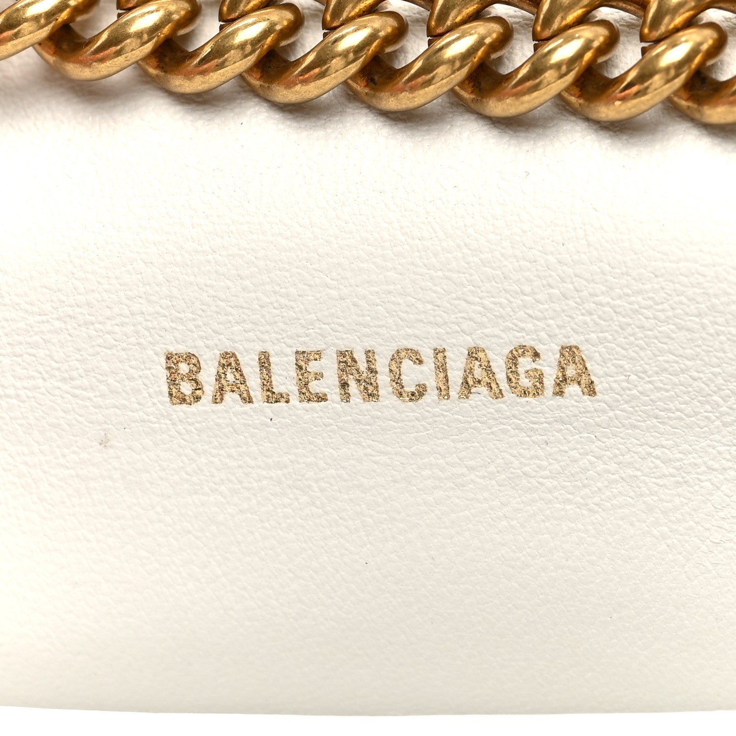 Calfskin Crocodile Small Crush Chain Bag White