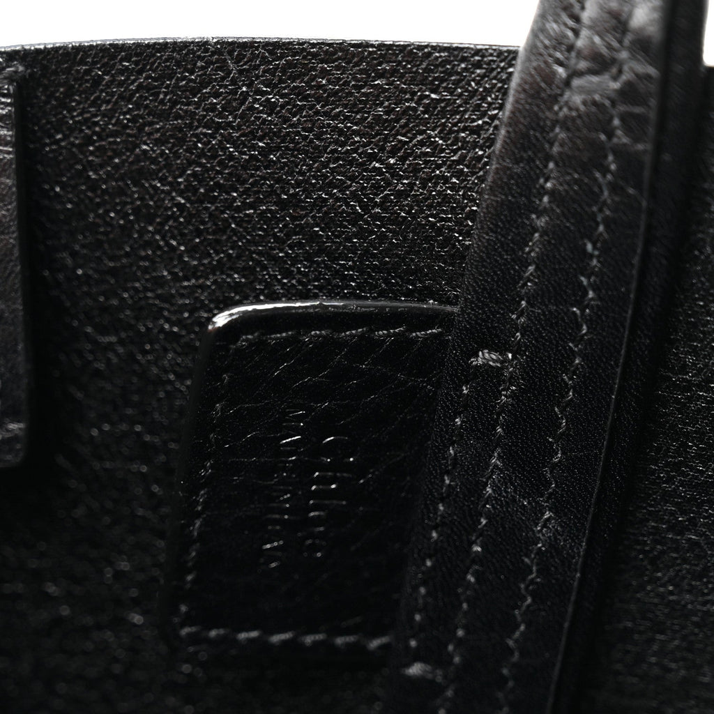 Grained Calfskin Small Spin Tote Black