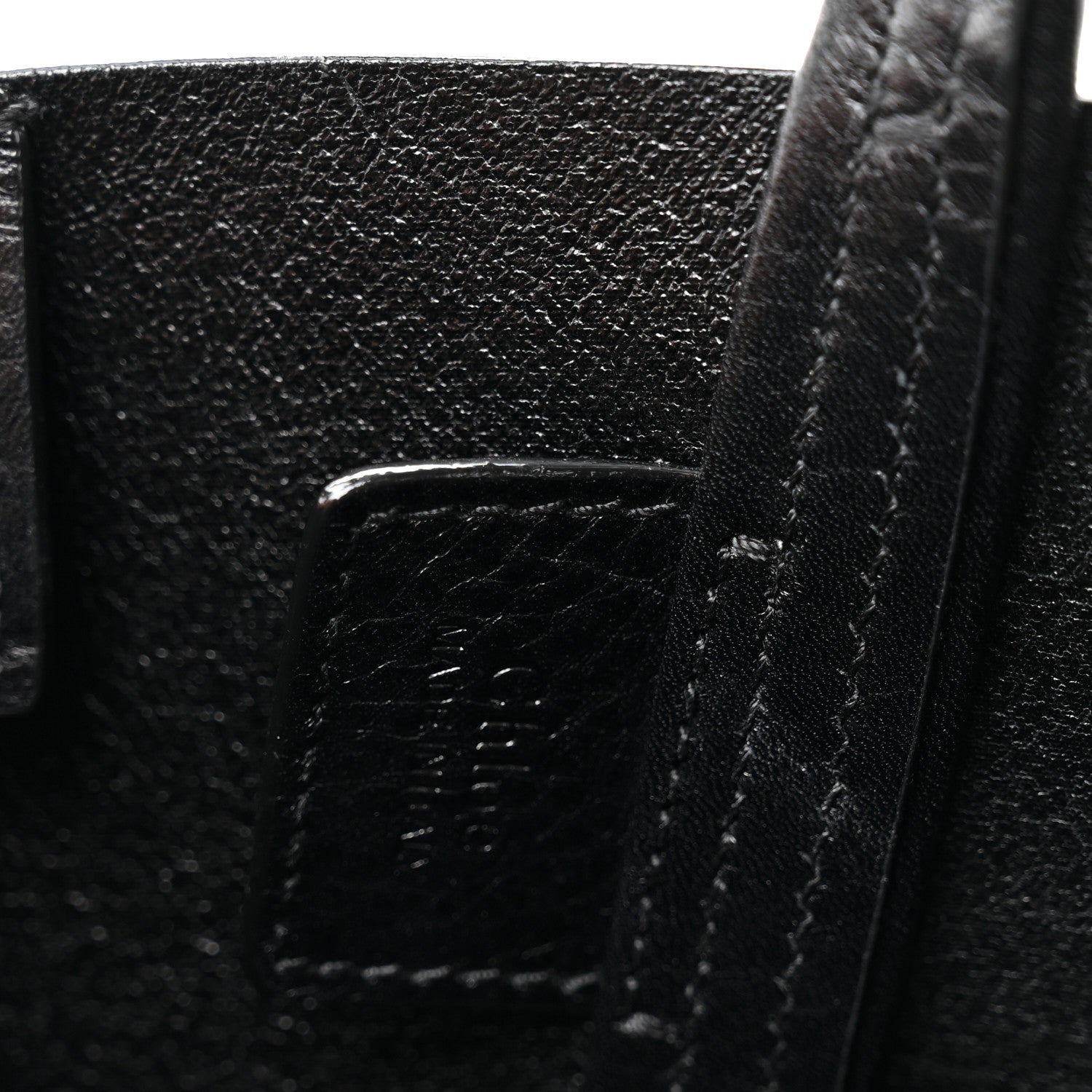 Grained Calfskin Small Spin Tote Black