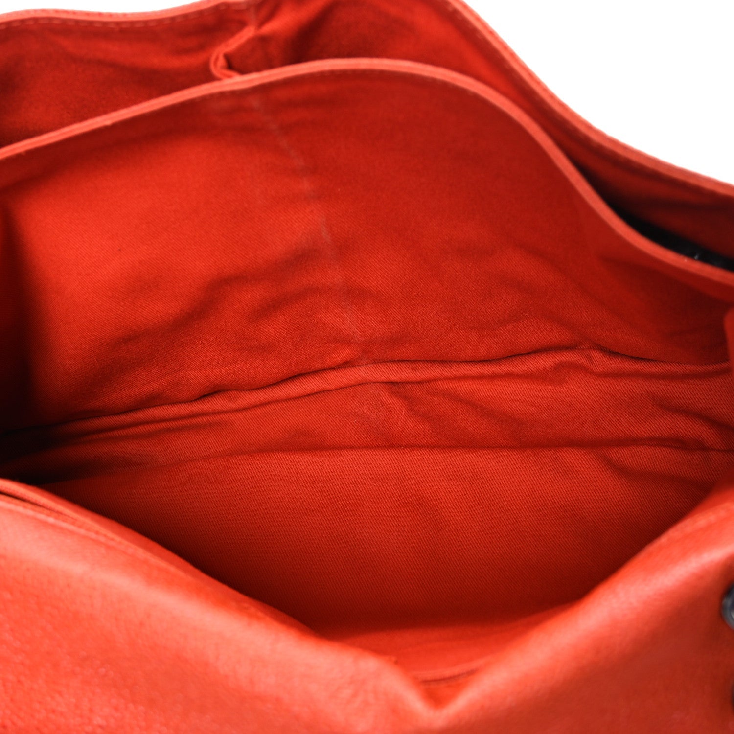 Grained Calfskin Large Natural Beauty Flap Orange