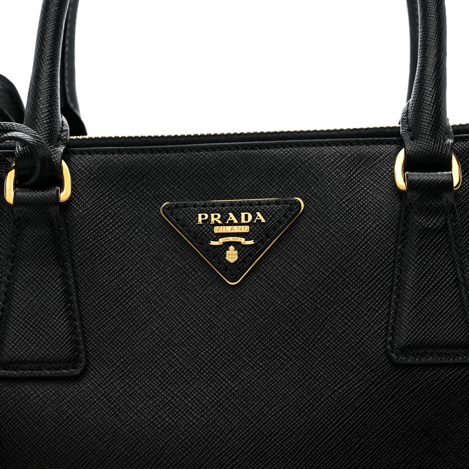 Saffiano Small Galleria Double Zip Tote Black